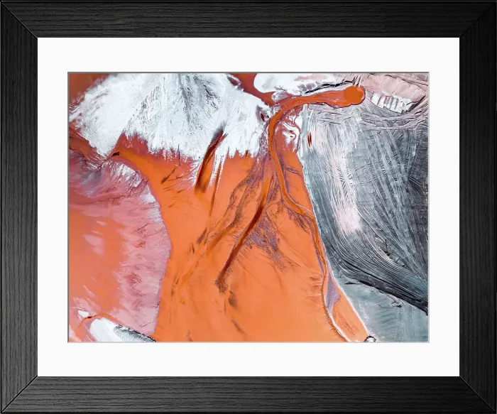 Framed Print : Drone photograph looking down on mine tailings, Perth, Western Australia, Australia