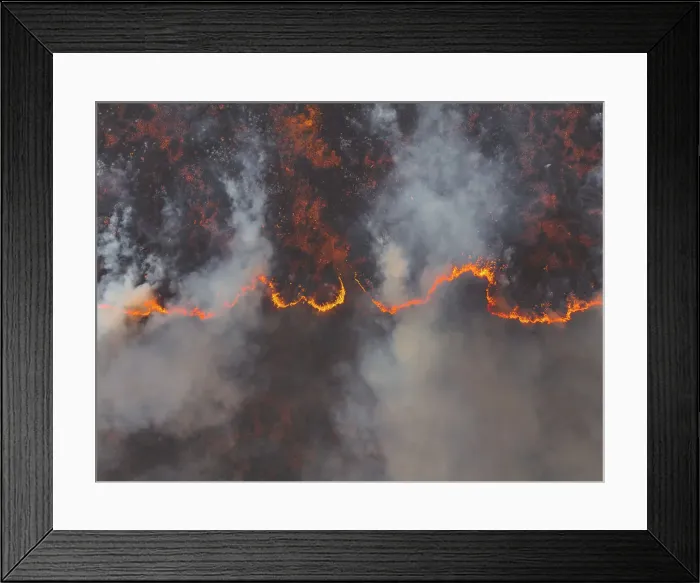 Framed Print : Permit burn in the Australian outback photographed from a drone point of view, Northern Territory, Australia Framed Print : Permit burn in the Australian outback photographed from a drone point of view, Northern Territory, Australia