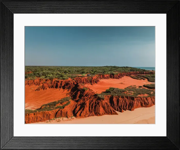Framed Print : High angle photograph showing James Price Point on a sunny day, The Kimberley, Western Australia, Australia Framed Print : High angle photograph showing James Price Point on a sunny day, The Kimberley, Western Australia, Australia
