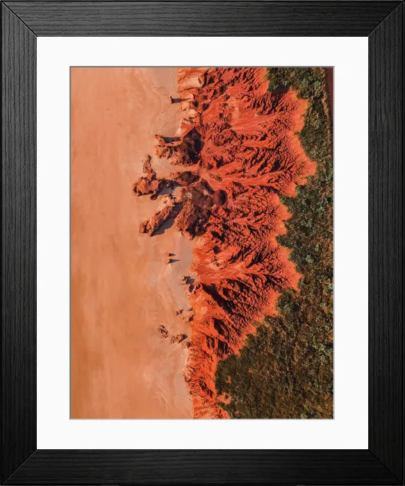 Framed Print : Sandstone cliffs shot from an overhead perspective, The Kimberley, Western Australia, Australia