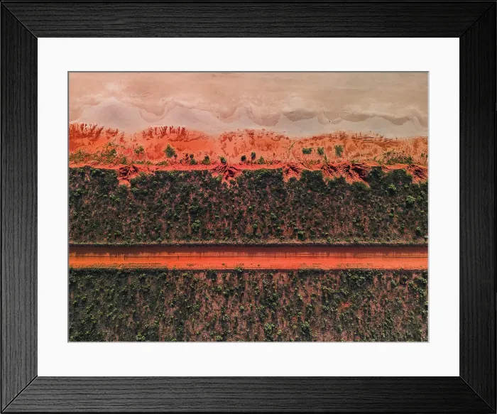 Framed Print : Birds-eye perspective showing sandstone cliffs, The Kimberley, Western Australia, Australia Framed Print : Birds-eye perspective showing sandstone cliffs, The Kimberley, Western Australia, Australia
