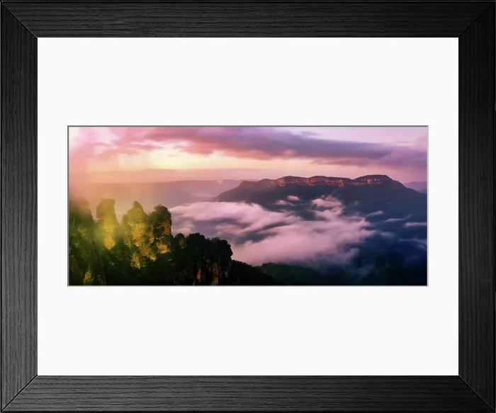 Framed Print : Echo Point misty sunrise