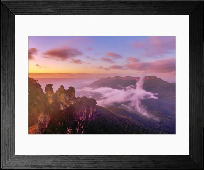 Framed Print : Echo Point misty sunrise