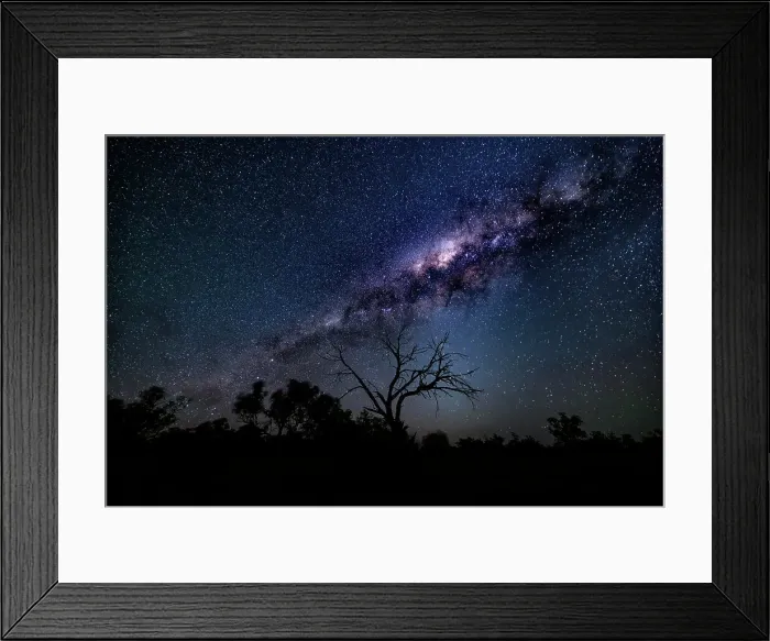 Framed Print : Night sky with milky way