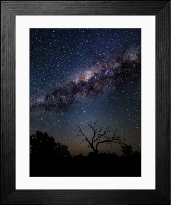 Framed Print : Night sky with milky way