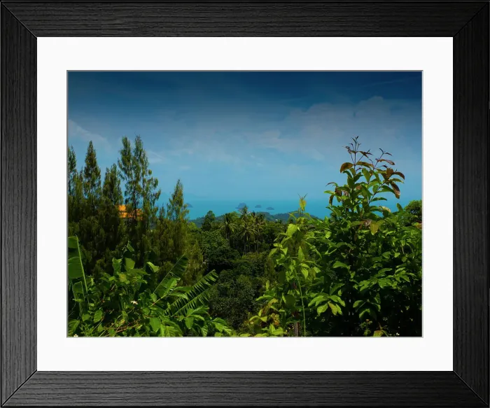 Framed Print : Viewpoint to the ocean and bay of Thailand, Ko Samui, Thailand