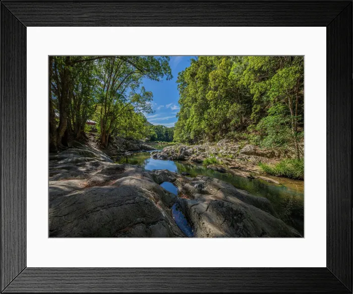 Framed Print : Currumbin valley creek rock-pools, Gold coast, Queensland, Australia Framed Print : Currumbin valley creek rock-pools, Gold coast, Queensland, Australia