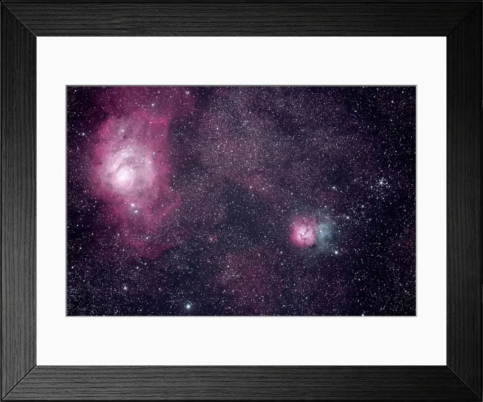 Framed Print : The Lagoon and Trifid Nebula