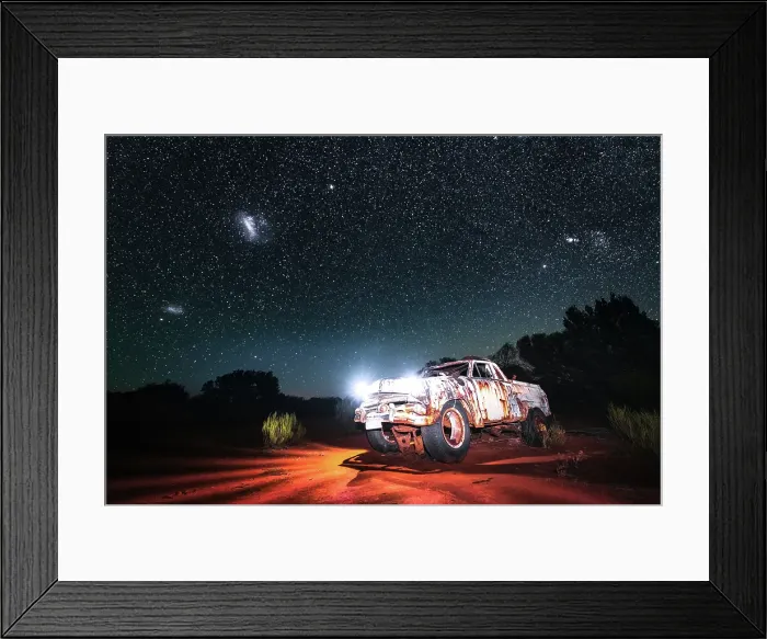 Framed Print : Old rusted truck under the stars in Australian Outback Framed Print : Old rusted truck under the stars in Australian Outback