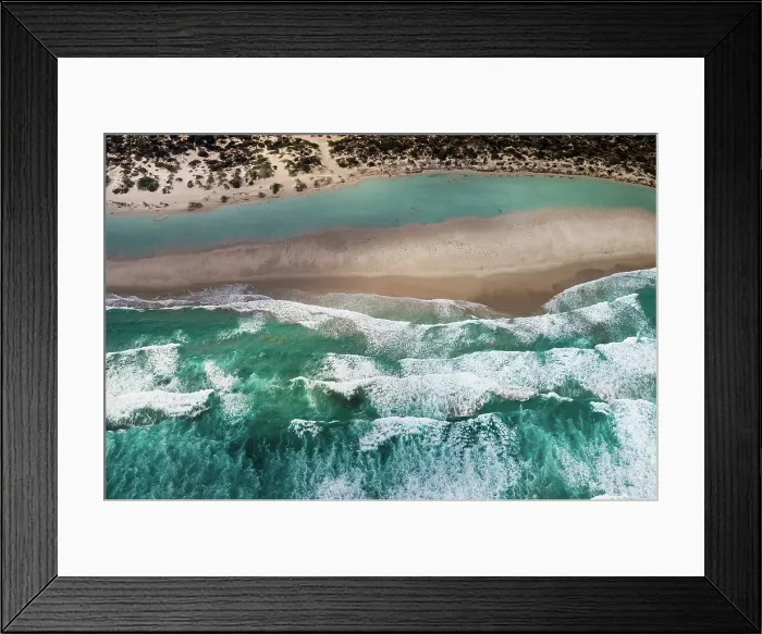 Framed Print : Aerial view of the beach at the Coral Coast, Australia