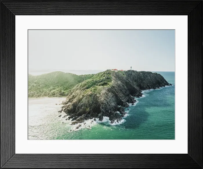 Framed Print : Aerial photograph showing Cape Byron, Byron Bay, New South Wales, Australia