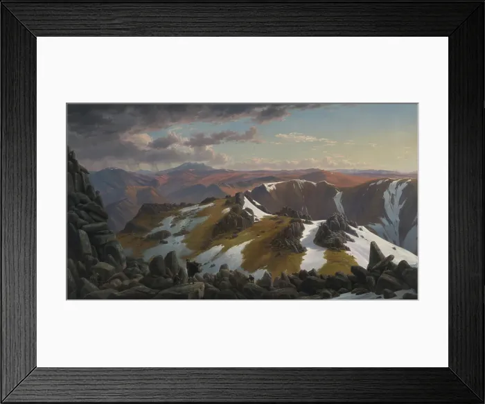 Framed Print : North-east View from the Northern Top of Mount Kosciusko, 1863. Artist: Guerard, Eugene von (1811-1901) Framed Print : North-east View from the Northern Top of Mount Kosciusko, 1863. Artist: Guerard, Eugene von (1811-1901)