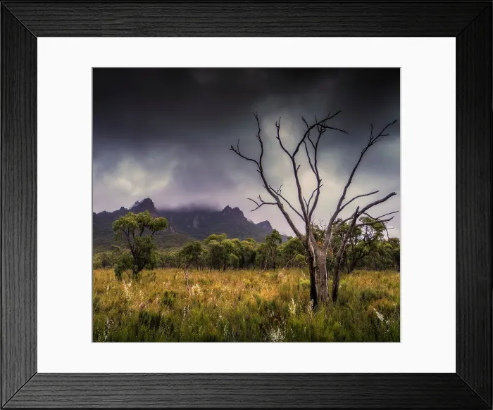 Framed Print : Mist after heavy rain in the spring, Grampians National Park, Western District, Victoria, Australia Framed Print : Mist after heavy rain in the spring, Grampians National Park, Western District, Victoria, Australia