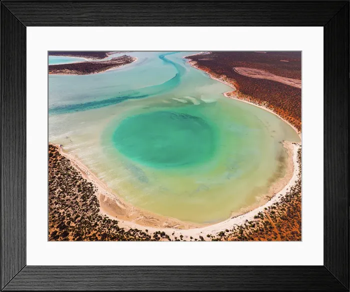 Framed Print : High angle perspective showing Big Lagoon in Francois Peron National Park, Shark Bay, Western Australia, Australia Framed Print : High angle perspective showing Big Lagoon in Francois Peron National Park, Shark Bay, Western Australia, Australia