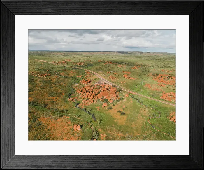 Framed Print : The Devils Marbles as seen from above, Northern Territory, Australia