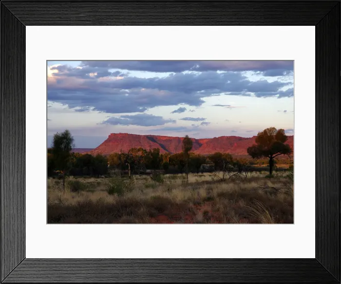 Framed Print : Sunset over George Gill Range near Kings Canyon, Watarrka National Park, Northern Territory, Australia