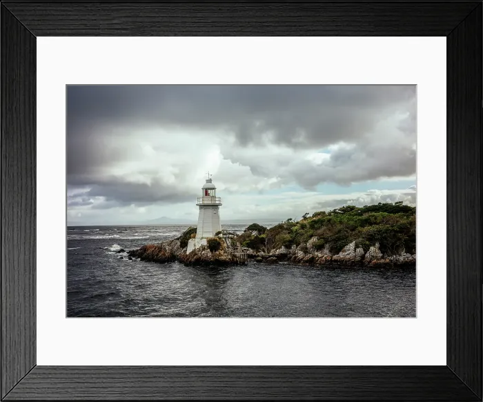 Framed Print : Lighthouse in the middle of the Gordon River, Strahan, Tasmania, Australia