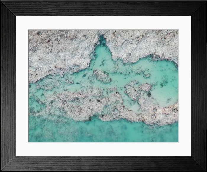 Framed Print : Sand eroding in an estuary shot from directly above