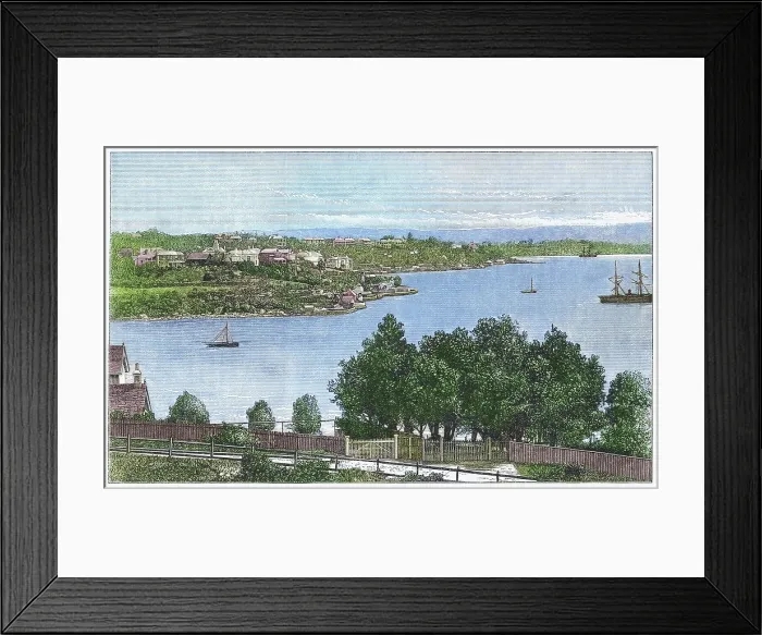 Framed Print : Old engraved illustration of Elizabeth Bay, Sydney Framed Print : Old engraved illustration of Elizabeth Bay, Sydney