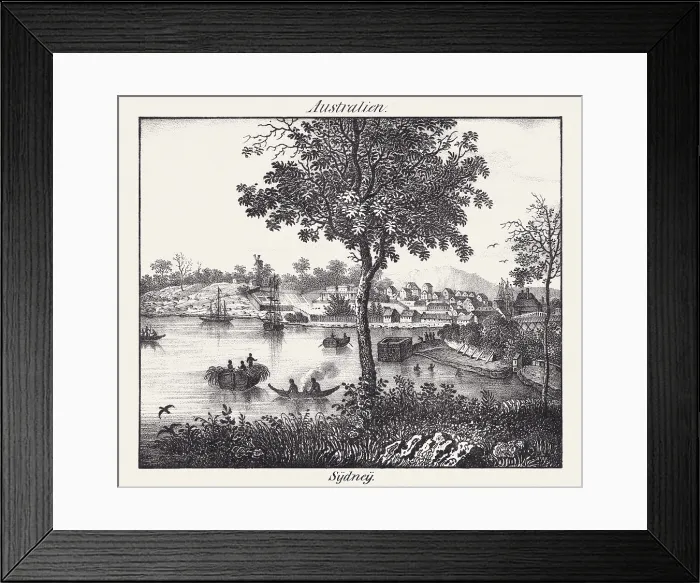 Framed Print : Sydney, New South Wales, Australia, lithograph, published ca. 1830