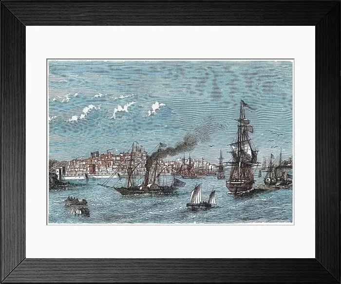Framed Print : Old engraved illustration of view of Sydney, Australia