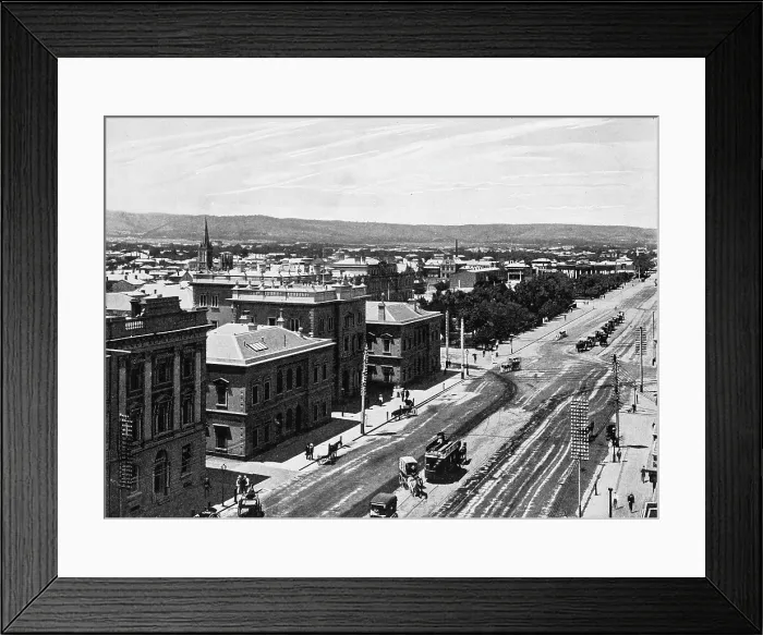 Framed Print : Adelaide. Black and White Photograph of the British Empire in the 19th Century Framed Print : Adelaide. Black and White Photograph of the British Empire in the 19th Century