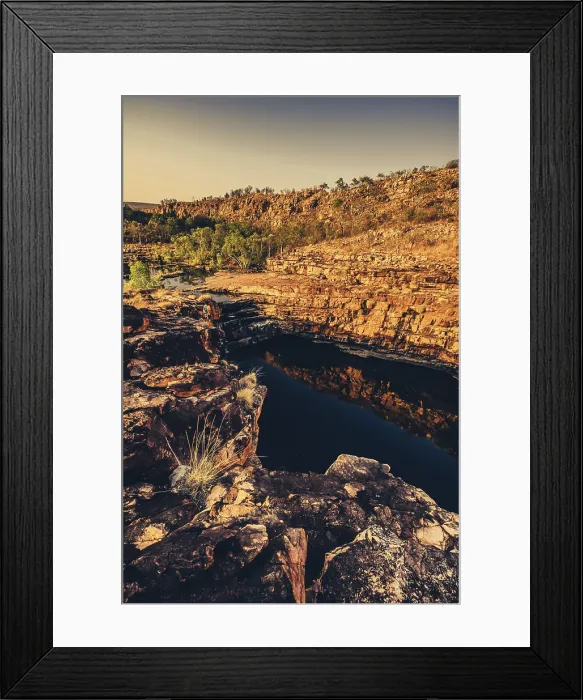 Framed Print : Bell Gorge waterfall, a body of water in north-west Australia in the Kimberley Framed Print : Bell Gorge waterfall, a body of water in north-west Australia in the Kimberley