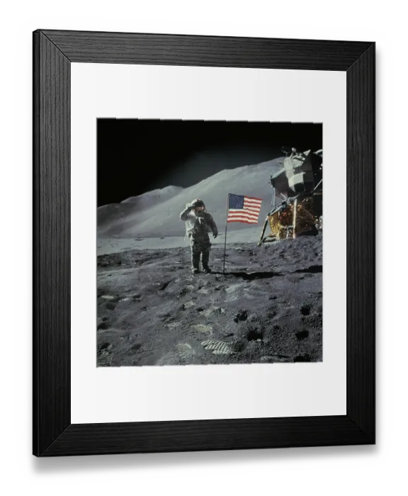 Framed Print : Apollo 15 Lunar Surface Salute Framed Print : Apollo 15 Lunar Surface Salute