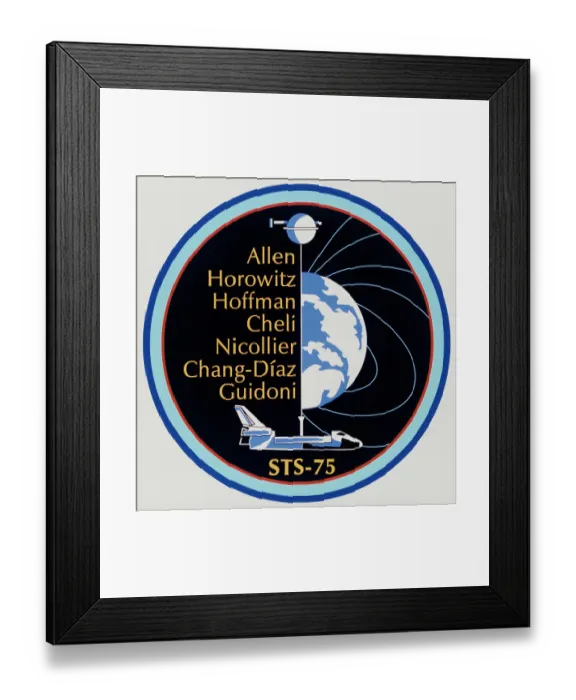 Framed Print : STS-75 Space Shuttle Columbia Mission insignia Framed Print : STS-75 Space Shuttle Columbia Mission insignia