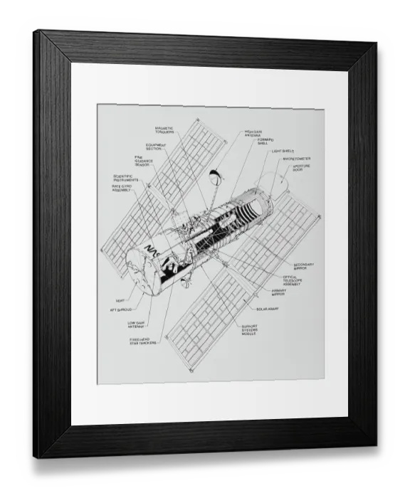 Framed Print : Hubble Space Telescope (HST)