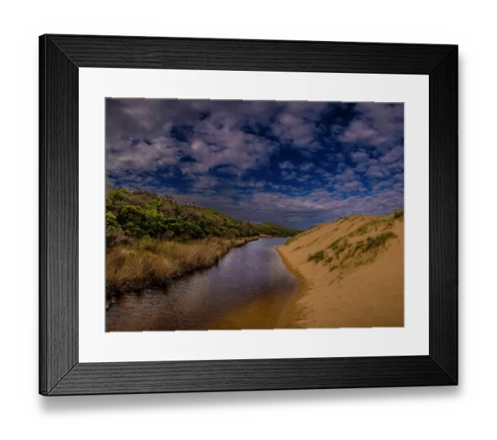 Framed Print : Andersons Inlet and a heavy dark winter sky Framed Print : Andersons Inlet and a heavy dark winter sky