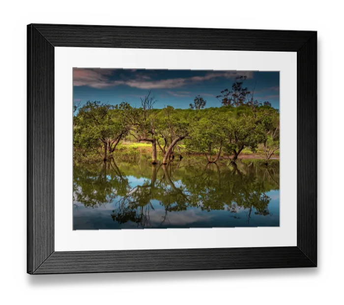 Framed Print : Lagoon Reflections, Merimbula, South Coast of New South Wales Framed Print : Lagoon Reflections, Merimbula, South Coast of New South Wales