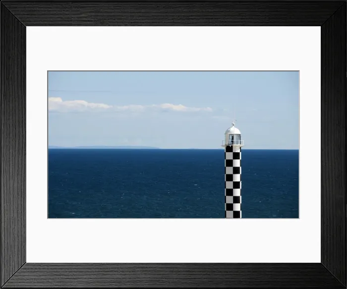 Framed Print : Lighthouse with ocean background Framed Print : Lighthouse with ocean background