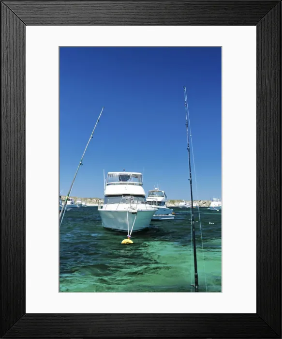 Framed Print : Boats and fishing rods Framed Print : Boats and fishing rods