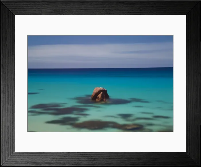 Framed Print : Rock in Indian Ocean, Cape Naturaliste, Australia