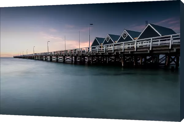 Jetty. Sunrise at the worlds second longest jetty at Busselton, Western Australia