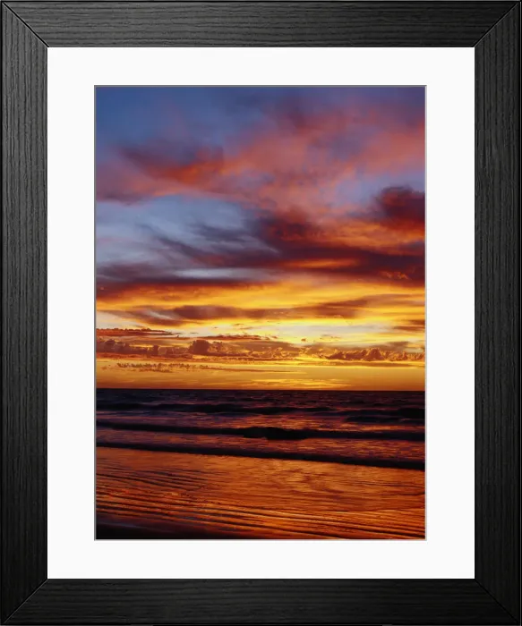 Framed Print : Sunset over ocean Framed Print : Sunset over ocean