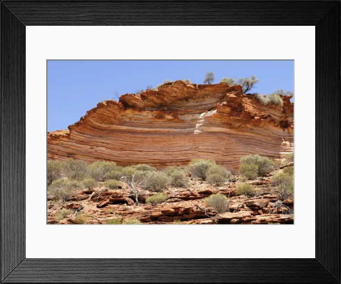 Framed Print : Sandstone strata on the bank of the Murchison River, Kalbarri National Park, Western Australia, Australia