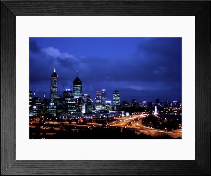 Framed Print : Perth Skyline at night Framed Print : Perth Skyline at night