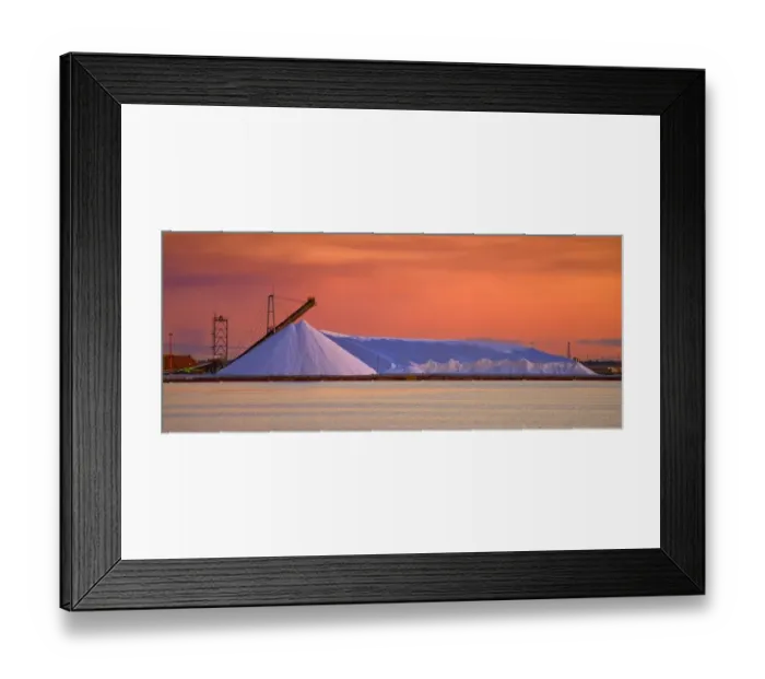 Framed Print : Salt Pile at Sunset