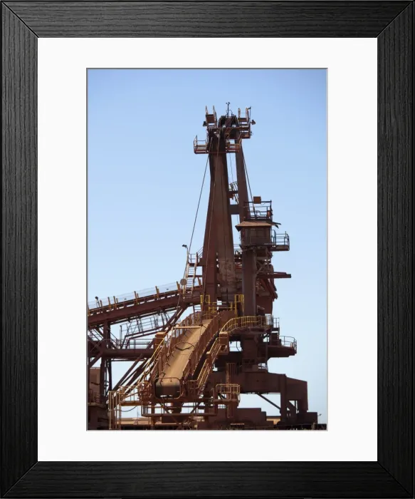 Framed Print : A bucket wheel reclaimer in an iron ore mine Framed Print : A bucket wheel reclaimer in an iron ore mine