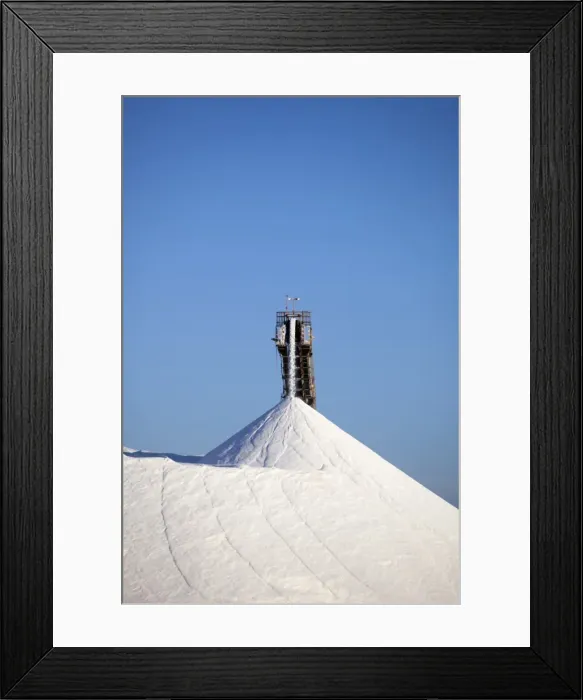 Framed Print : Mining machinery unloading salt at a salt mine Framed Print : Mining machinery unloading salt at a salt mine