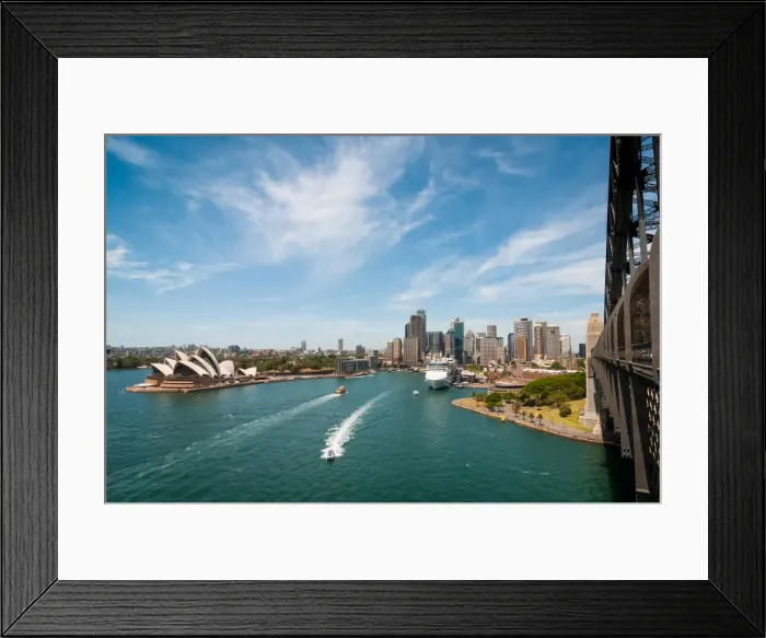 Framed Print : Sydney Skyline from Harbour Bridge Framed Print : Sydney Skyline from Harbour Bridge