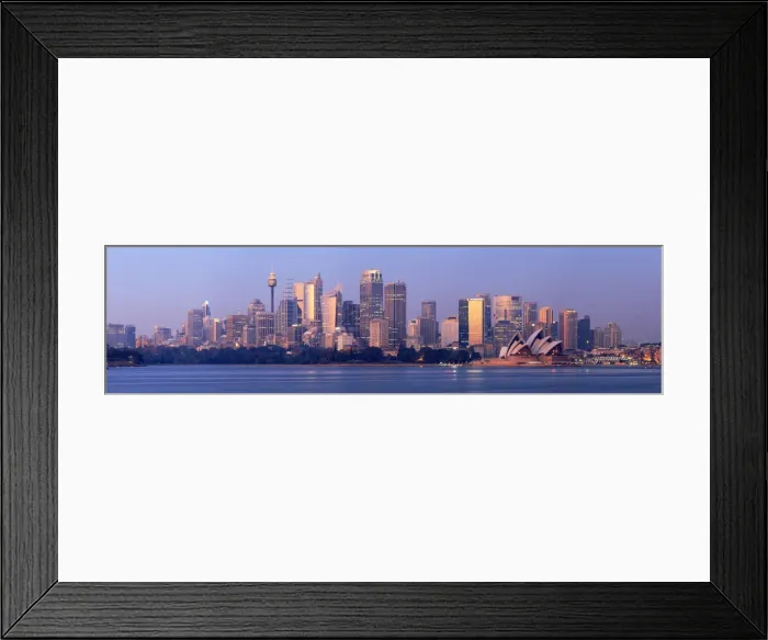 Framed Print : Panorama of Sydney Skyline at Sunset Framed Print : Panorama of Sydney Skyline at Sunset