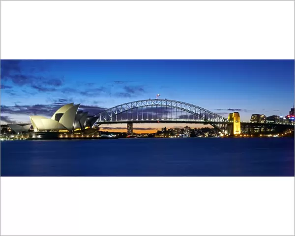 View of Sydney Opera House and Harbour Bridge, Sydney Australia