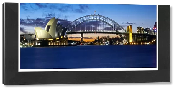 View of Sydney Opera House and Harbour Bridge, Sydney Australia