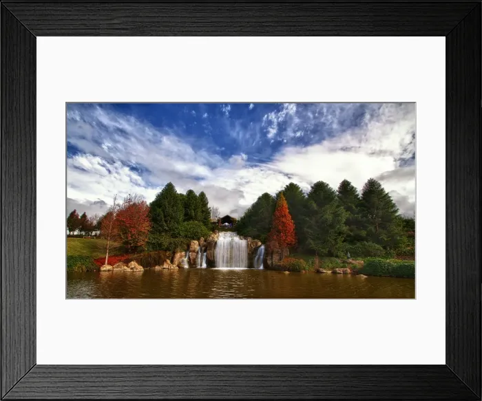 Framed Print : Waterfall surrounded by trees at Hunter valley Framed Print : Waterfall surrounded by trees at Hunter valley