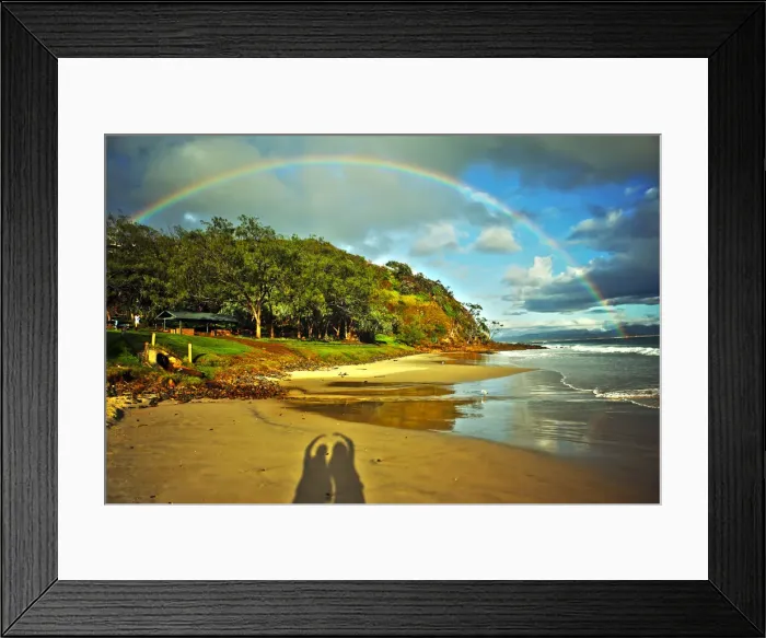 Framed Print : meet double rianbow in byron bay beach Framed Print : meet double rianbow in byron bay beach