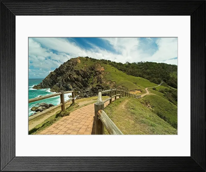 Framed Print : Fence leading path