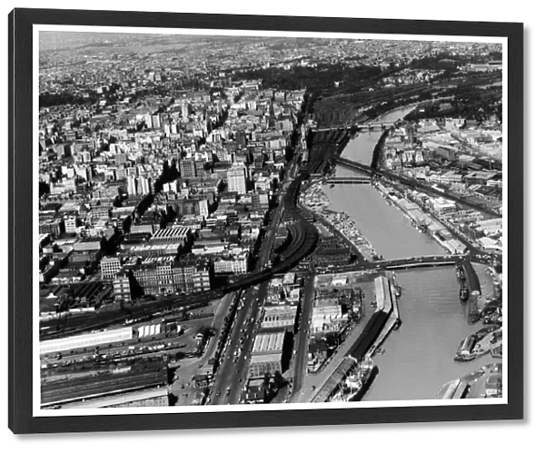 Aerial Of Melbourne, Australia, 1954